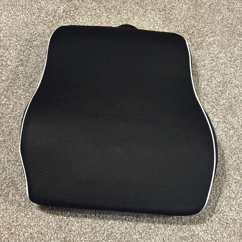 Qutool Lumbar Support Memory Foam Back Pad Adjustable Buckle Black 17" x 15"
